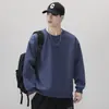 Camiseta de Manga Larga para Hombre, Sudadera de Peso Pesado con Cuello Redondo de Color Sólido, Holgada y Versátil, Top Básico Otoño 2026