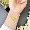 Colar de Flor de Ouro Areia Vietnamita Colar Feminino Pingente Colar Feminino Duradouro Flor de Três Vidas Liga de Cobre Bijuteria Artificial