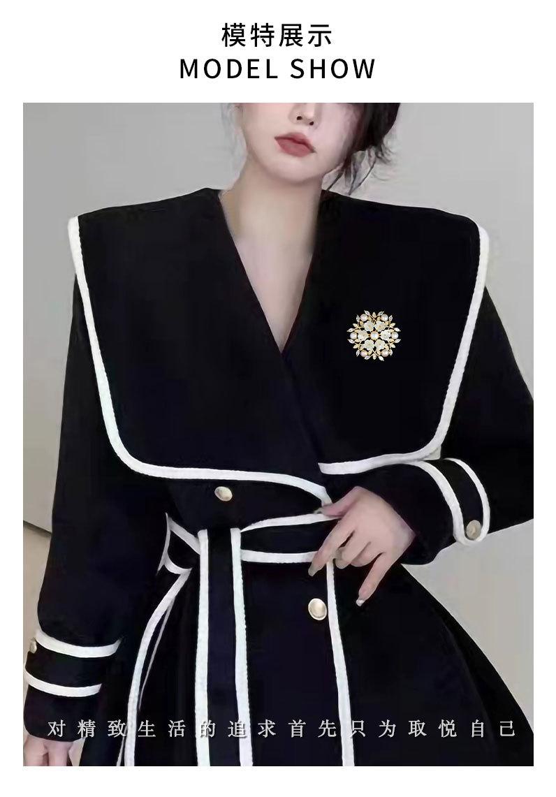 时尚高级感淡水珍珠花朵胸针小众奢华大气天然贝壳花