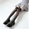 Calcetines sexys blancos de seda estilo japonés hasta la rodilla para mujer, calcetines altos nuevos con lazo de lunares, medias largas negras dulces
