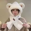 Gorro de Invierno para Mujer con Orejeras de Peluche de Oso Lindo, Estilo Nuevo 2025, Engrosado y Cálido, Gorro Lei Feng para Adelgazar el Rostro