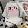 Camiseta de Manga Corta con Estampado de Letras de Marca Nueva y de Moda Verano 2026, Top Holgado Casual y Versátil para el Trayecto al Trabajo
