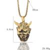 Collar de máscara de fantasma de marca japonesa de moda, estilo retro punk hip-hop, con cuerno Domingy Prajna y cara de fantasma.
