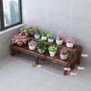 Estante para Flores de Balcón Carbonizado Estante para Flores de Exterior Caja de Flores de Madera para Macetas Patio Estante de una Sola Capa Estante para Maquetas