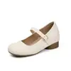 Zapatos Mary Jane de Piel de Vaca para Mujer, Suaves, Suela Blanda, Genuinos, Punta Redonda, Cómodos y No Cansan, con Aumento de Altura Oculto, Elegantes y de Ajuste Holgado, Talla Pequeña