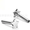 F136 Aleación de Titanio Rosca Interna Estrella de Cinco Puntas Corazón de Flor de Ciruelo Aretes para Labio Uña Piercing G23 Joyería para Piercing Forma Especial Base Plana Barra Inferior