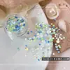 Decorações de Unhas Artísticas de Sereia Bolha de Celebridade da Internet, Tamanhos Mistos, Strass Meia-Lua Iridescentes Translúcidos Aurora para Decoração de Unhas DIY