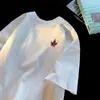 Camiseta de Manga Corta de Algodón Puro Pesado Estilo Americano para Hombre, Camiseta de Marca de Moda de Corte Holgado, Ropa Masculina Casual Estampada de Media Manga Nueva 2026