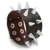 Pulsera de Cuero Sintético con Remaches y Púas de Doble Fila Punk No Mainstream Europeo y Americano Joyería Venta Directa Accesorio de Mano Exagerado para Hombre