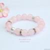 Pulsera de Cristal Rosa Natural Guan Yu 12mm Pulsera Flor de Durazno Rosa Artículo Caliente de Transmisión en Vivo Venta al por Mayor Dropshipping S5041102