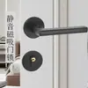 Fechadura de porta de quarto fechadura de porta de dormitório interna Fechadura dividida doméstica universal sucção magnética silenciosa fechadura com maçaneta de porta de madeira preta