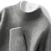Suéter 100% Cachemira para Hombre Suéter de Cuello Medio Alto Casual de Manga Larga Tejido Base Ropa Interior Otoño e Invierno Nueva Llegada Top