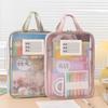 Bolsa de malla transparente para asignaturas doble portátil de tres capas de gran capacidad extra gruesa con cremallera bolsa para datos de exámenes de clasificación para estudiantes suave