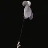 Caña de juguete para gatos con alambre de plumas y bola de pelo con cascabel, varita de hada de varilla larga duradera, juguete para gatos