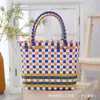 Bolso Tejido Colorido de Moda en Colores Macaron, Regalo para el Día del Niño, Bolso Tejido Dopamina para Estudiantes, Transfronterizo
