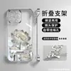 Soporte de Flor de Loto de Cristal para iphone16 Apple 15 Funda para Teléfono Móvil 13 Huawei 14 Borde Electroplateado sin Bordes 12 Transparente