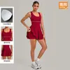 Vestido Deportivo de Verano para Mujer con Almohadillas en el Sujetador Integrado y Pantalones Cortos Anti-exposición Bolsa para Pelotas Ropa de Tenis 21151