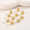 Relleno de Oro de 18K Microincrustaciones Diamante de Color Hueco Cintura Doble Cara Flor Perla Espaciador Accesorios de Cuentas para Pulseras Collares DIY