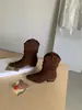 Botines de Tacón Grueso con Punta Aguda Estacionales First Encounter para Mujer Nuevo Estilo Otoño/Invierno 2026 Botas de Tacón Apilado Botas de Vaquero Western Botas Cortas Martin para Mujer