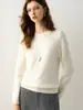 Suéter de cashmere 100% puro de sete agulhas espessado para mulheres, gola redonda, mangas compridas, tricô pullover, casual, versátil, camada base