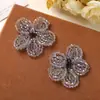 Moda Coreana Flor de Cristal Hecha a Mano Flor Retorcida de Cinco Pétalos DIY Estilo Antiguo Flor para el Cabello de la Dinastía Han Pasador Broche de Solapa Tocado Accesorios