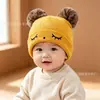 Gorro para Bebé Otoño e Invierno Cálido Gorro de Lana para Bebés Niños y Niñas Lindo Oso Gorro de Punto