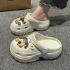 Zapatos Transpirables con Agujeros para Mujer Ropa Exterior 2024 Verano Eva Dung Sense Plataforma Sandalias de Playa Antiolor con Aumento de Altura Chanclas con Agujeros