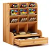 Contenedor de bolígrafos caja de almacenamiento de escritorio de madera de alto valor caja de acabado de escritorio ensamblada DIY en stock al por mayor