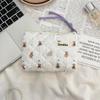 43162 Bolsa de Armazenamento de Toalhas para Tia de Algodão Acolchoado Floral Portátil Grande Capacidade Fofa Macia Bolsa Vermelha para Troca