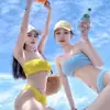 Biquíni Japão Coreia Transfronteiriço 2026 Novo Cor Sólida Tomara-que-caia Sexy Pequeno Fresco Biquíni Praia Conjunto de Duas Peças Roupa de Banho Feminina