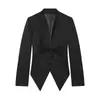 Moda Europea y Americana Transfronteriza para Mujeres: Elegante Blazer Asimétrico de Corte Ajustado con Cinturón de Corbata y Cuello en V