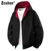 Nueva colección otoño/invierno: Sudadera con capucha retro de estilo japonés para hombre, de bloques de color, cárdigan deportivo simple y de corte holgado estilo americano