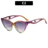 Nuevas Gafas de Sol de Moda para Mujer Estilo Ojo de Gato Protección Solar de Verano Templo con Personalidad Montura de Gafas con Perlas Huecas