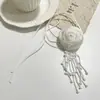 Collar y Pendientes de Malla con Flores y Borlas Estilo Puro Deseo Soñador Accesorios Dulces Súper Hada para el Cuello Joyería de Alta Calidad