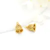 Fundido de cobre diy joias acessórios 14K cor pulseira de ouro Bell simples oco sino pendurar ornamentos atacado