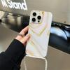 Adequado para iphone13promax Crossbody Marble Mobile Phone Case Back Lanyard Adesivo Resistente a quedas Capa protetora de cobertura total
