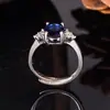 Anillo simple europeo y americano Anillo de circón microincrustado para mujer anillo de rubí chapado en platino anillo de amatista para mujer anillo