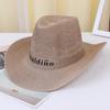 Pedir Sombrero de Paja para Hombre Verano Sombrero Vaquero Occidental Sombrero de Ala Sombrero de Playa Sombrero de Ala Grande Logo