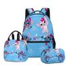 Produto Transfronteiriço 3D Novo: Conjunto de Três Peças - Mochila Estudantil com Estampa de Desenho Animado, Lancheira e Estojo - Mais Estiloso Que Você!