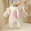 Macacão de Inverno de Algodão para Bebê com Veludo e Acolchoamento para Menina Estilo Princesa Macacão de Algodão Fofo para Passeio de Lua Cheia ou Cem Dias Abraço
