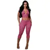 D9988 Amazon Ropa de Mujer de Venta Caliente Europea y Americana Conjunto de Tres Piezas Sexy y a la Moda con Estampado de Lunares, Chaleco de Manga Corta y Pantalones Cortos