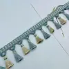 Adorno de cortina corta estilo europeo con borlas pequeñas y bolas colgantes, decoraciones laterales de alta densidad, fundas para sofás y accesorios.
