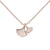 FUENTE Collar de plata 925 de fábrica moda femenina nácar incrustado circonita collar con colgante de hoja de albaricoque pequeño venta al por mayor joyería de plata