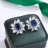 Transmisión en Vivo 2025 de Nueva Flor de Hielo Radiante Simulada de Forma Geométrica Corte de Joyas de Piedras Preciosas de Colores de Lujo Ligero Europeo y Americano