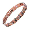 Pulsera Magnética para Mujer Más Vendida de Amazon Transfronteriza con Acabado de Alta Gama, Pulsera Magnética Creativa Cepillada con Hoja de Bronce Antiguo