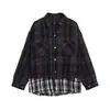 Jaqueta Masculina com Design Falso de Duas Peças, Casaco Masculino Solto Tendência, Novo Estilo 2025, Xadrez Patchwork Trama Inspirado em Chanel