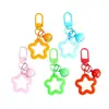 Ganchos de Porta Pintados Coloridos com Sino de Estrela de Cinco Pontas, Ganchos para Bolsa, Acessórios para Chaveiro Feitos à Mão DIY e Decorações com Pingentes de Contas