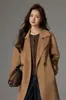 Abrigo de Lana Cachemir Doble Cara 2025 Nuevo Otoño e Invierno Elegante de Un Botón Abrigo de Lana para Mujer Abrigo Alto