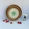 Bandeja de Frutas Decorativa em Rattan Pintado com Concha do Vietnã Bandeja de Armazenamento Lanches Bandeja de Frutas Secas Cesta de Frutas de Rattan Bandeja de Chá