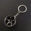 [Jiayi] Llavero de modificación de coche transfronterizo redondo hierba de cinco hojas rueda de loto aleación de zinc accesorios metal